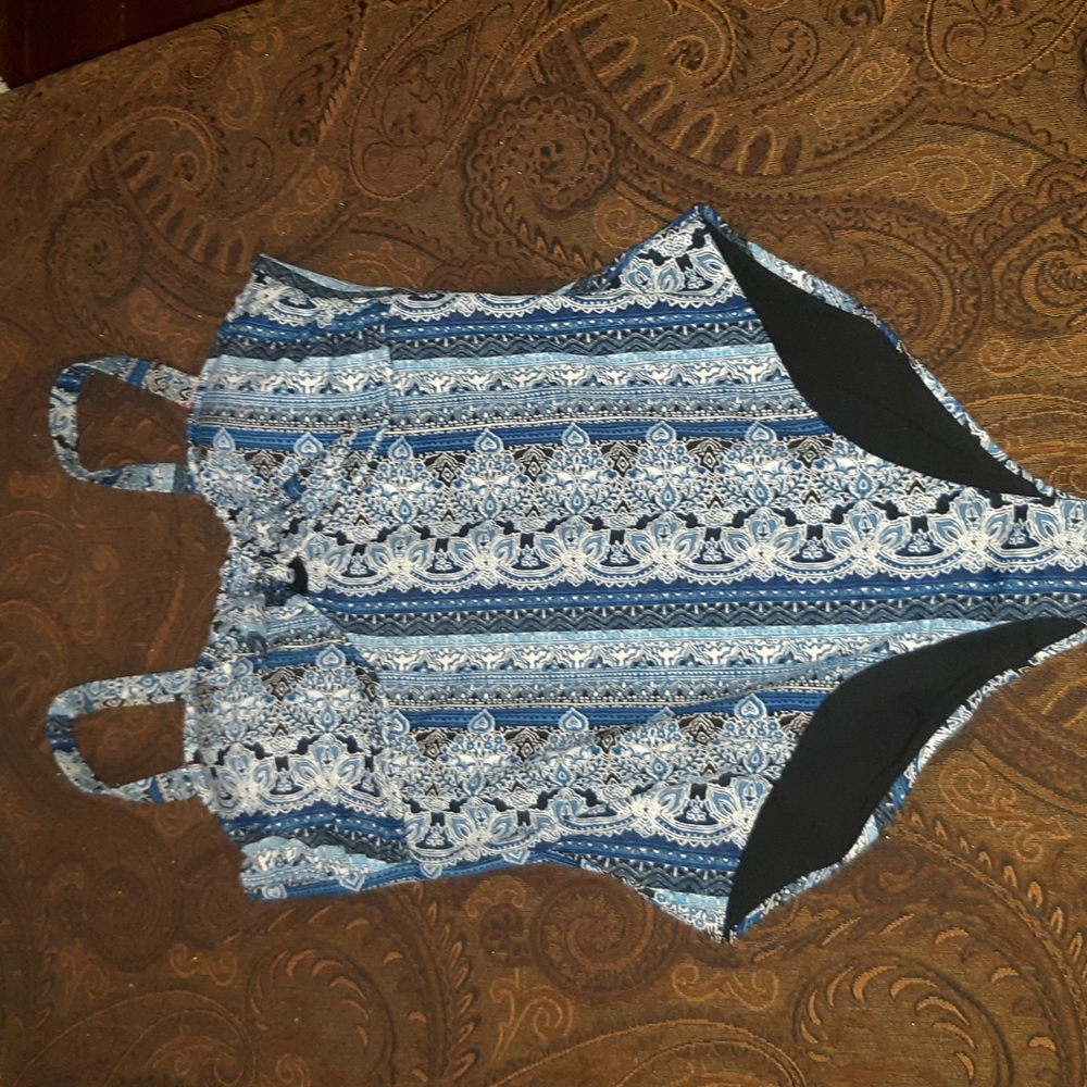 Raisins Curve Swimsuit 16W, blue & white